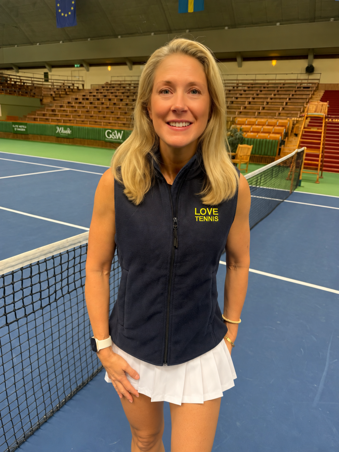 Love Tennis Blue Fleece Vest – Women