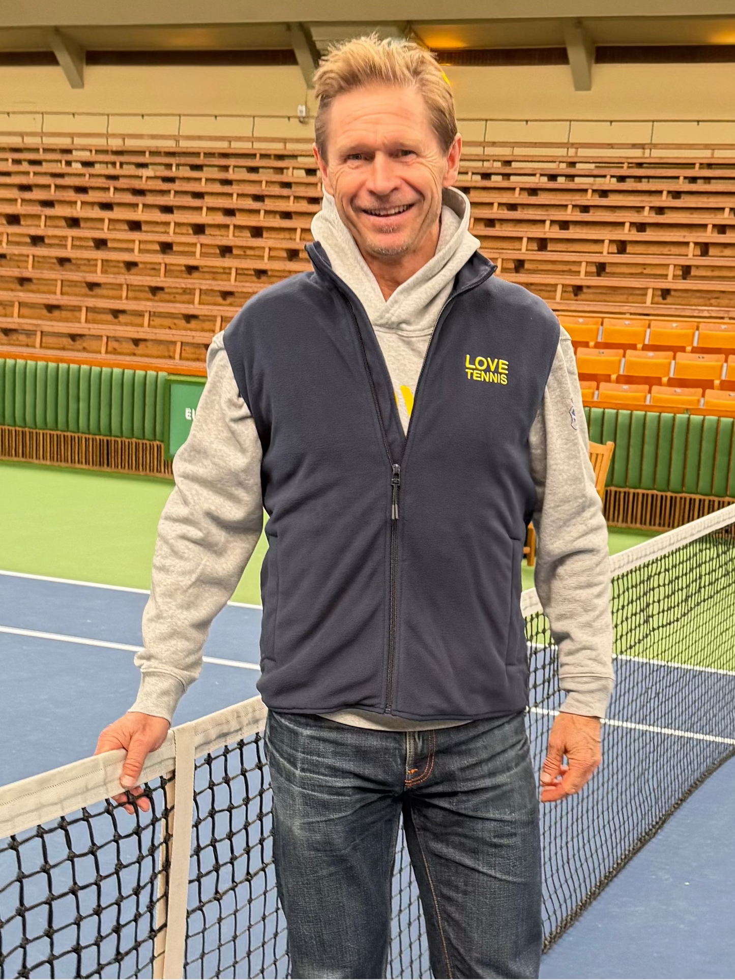 Love Tennis Blue Fleece Vest – Men